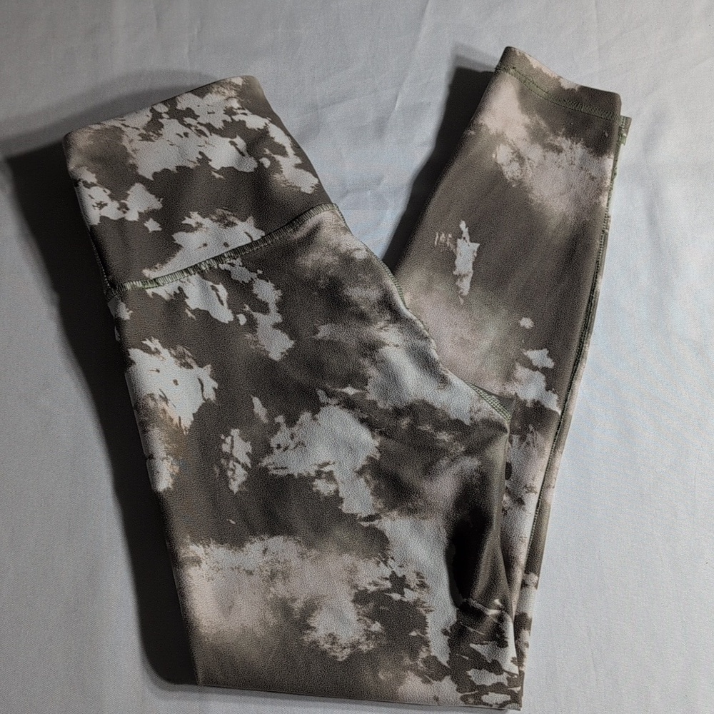 Balance Collection Activewear Leggings Beetle Green Tie Dye Womens Small